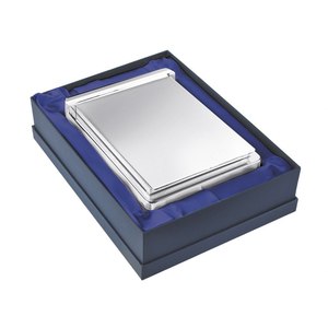 Portablocco Maxi Lux 170x225 mm in Metallo Argento - Scatola Porta Blocco Note - Product Image 1