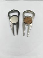 Outil multifonctionnel de réparation de divots de golf, ouvre-bouteille en alliage de zinc, outil de réparation de marques de balle, accessoire sportif portable pour le golf