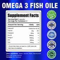 Gélules d'huile de poisson Oméga 3 DHA EPA pour la santé cardiaque, articulaire, cérébrale et oculaire, et le système immunitaire des adultes et des enfants