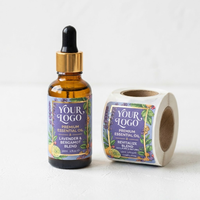 Autocollants personnalisés pour huiles essentielles de soin de la peau avec votre illustration, autocollants découpés étanches pour huiles corporelles, pour le branding des huiles essentielles