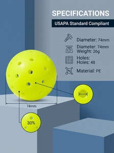 48 Hole USAPA Approved Portable Durable Rotational Molded Professional <strong>Pickleball</strong> <strong>Ball</strong> <strong>for</strong> Outdoor Club Training &amp; Competition - Product Image 2