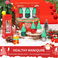 Ensemble de vernis à ongles de Noël transfrontalier, 6 pièces, nouveau motif sapin de Noël, séchage rapide, à base d'eau, sans cuisson, logo personnalisé