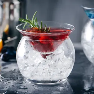 Thủy tinh trứng cá muối phục vụ Set Tôm Cocktail phục vụ món ăn với khay đá Bộ 2, lạnh uống ly