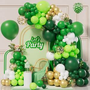 Birthday Wedding Jungle Safari Party Decor Arch Dark Emerald Hunter Forest Sage <b>Green</b> <b>Balloon</b> Garland Kit - Product Image 2