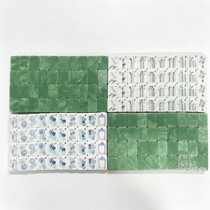 Fichas de Mahjong de Alta Gama con Bloques de Color, Fichas de Mahjong Clásicas de Lujo en Verde Jade, Aptas para el Juego de Mahjong - Product Image 1