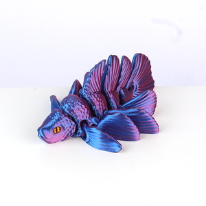 Nouveau jouet guppy imprimé en 3D 2025 avec articulations mobiles, modèle animal, statue de poisson rouge, cadeau décoratif créatif - Product Image 1