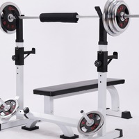 Banc d'haltérophilie multifonctionnel de gymnastique à domicile intelligent télescopique pliable cadre en acier banc presse support Squat support haltères support