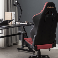 Chaise ergonomique réglable Chaise de jeu Chaise de bureau d'ordinateur de course en cuir à dossier haut bjflamingo