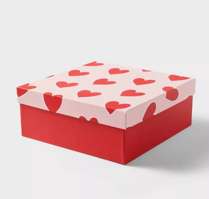 Custom Heart Pattern Square Gift Box gift wrap square box