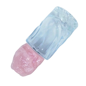 Botella de Perfume de Vidrio Transparente con Tapa de Cuarzo Rosa Natural para Envasado de Fragancias - Product Image 3