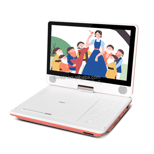 Inveer P10 10 Inch Portable DVD Player HD LCD Swivel Screen Rechargeable Battery 4H Playback Home DVD Media Player