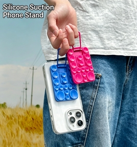 Manufacturer Wholesale Fashion Soft SIlicone Socket Cup Holder Suction Cup with <b>Foldable</b> Phone Stand Backed Adhesive Sucker - Product Image 3