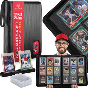 Carpeta para Tarjetas Top Loader con Capacidad para 289 Tarjetas, 20 Fundas Protectoras y Carpeta de PU con Acabado Negro Carbón - Product Image 3