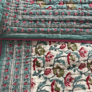 Edredón DE TRABAJO Kantha Vintage indio de calidad superior patrón estampado de algodón cosido a mano para colchas/Gudari/mantas - Product Image 1