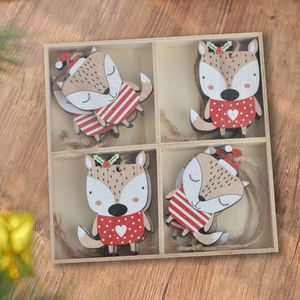 <span class=keywords><strong>Albero</strong></span> <span class=keywords><strong>di</strong></span> <span class=keywords><strong>Natale</strong></span> ecologico in legno e simpatici personaggi <span class=keywords><strong>di</strong></span> volpe animale per oggetti promozionali appesi a parete interna - Product Image 4