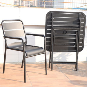 Ensemble de 3 pièces pour patio, aluminium et <span class=keywords><strong>métal</strong></span>, table et chaises pliantes d'extérieur pour jardin de loisirs commercial - Product Image 3