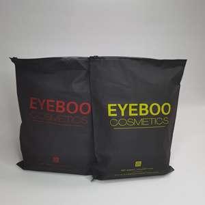 Sacs refermables en polyéthylène noir mat personnalisés avec logo multicolore - Sacs refermables à fermeture éclair pour cosmétiques et vêtements - Product Image 3