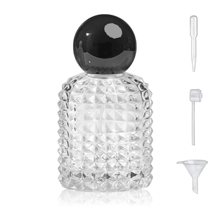 Flacon de parfum cylindrique de luxe en verre 30ml 50ml 100ml vide avec pulvérisateur à pompe et surface sérigraphiée pour emballage diffuseur - Product Image 1