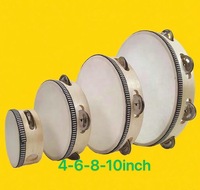 Wholesale Cheap price Custom Wooden Tambourine - 4/6/8/10inch Single Row Jingles, Adult Hand-Held Percussion Instrument