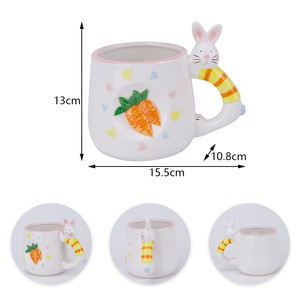 <span class=keywords><strong>Redeco</strong></span> Oem/Odm lindo Animal en forma de tazas de café de cerámica diseño de pollito tazas de cerámica de Pascua con conejito festivo primavera Drinkware - Product Image 5