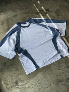 T-shirt à manches courtes col rond T-shirt patchwork homme T-shirt blanc <span class=keywords><strong>100</strong></span> pur coton - Product Image 5