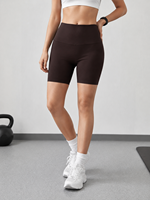Shorts de yoga sans coutures pour le sport, taille haute, extensibles dans 4 directions, compression, coupe ajustée, sans effet camel toe, taille non roulante, pour le rehaussement des fessiers