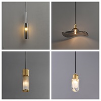 Lustre LED Suspendu Luxe en Laiton, Noyer, Verre et Acrylique, Globe Cannelé Effet Glace, Lampe Moderne pour Bar et Îlot de Cuisine