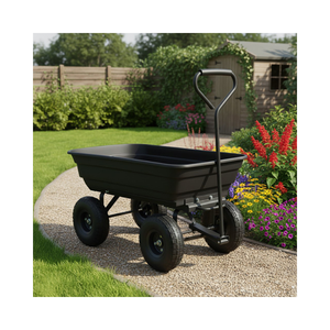 รถเข็นสวนแบบพับได้สำหรับงานหนัก รุ่นขายดีที่สุด พร้อมกลไกการเทที่ได้รับสิทธิบัตร สำหรับขนย้ายวัสดุปุ๋ยหมักและฟืน-รุ่น GARPYC000 - Product Image 1