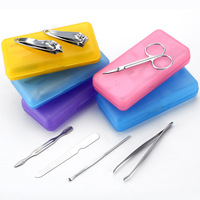Ensemble de manucure et pédicure de qualité, en acier au carbone, 4/7/9 pièces, emballage en sac OPP, logo personnalisé, soin des ongles, promotionnel