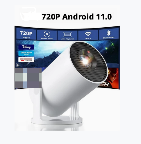 HY300Pro Mini 720P Wireless Dual-Band WIFI Android 11 Smart System Pocketable 4K LED Projector 150 Lumens Built-in Speakers