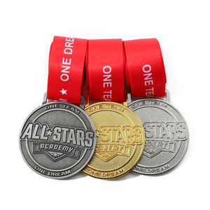 Une équipe en alliage <span class=keywords><strong>de</strong></span> zinc personnalisée en usine, une médaille créative <span class=keywords><strong>de</strong></span> trois couleurs <span class=keywords><strong>de</strong></span> rêve avec ruban - Product Image 2