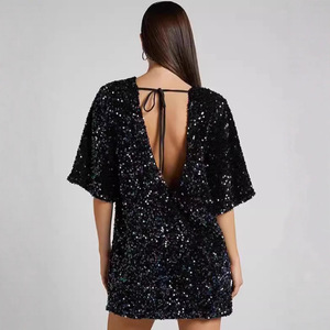 Off Shoulder <b>Sequin</b> Dress Short Skirt Evening Gown Women's Party Wear - Product Image 4