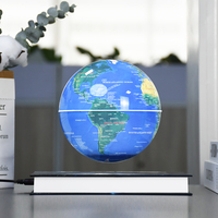 Globo Terráqueo Magnético Flotante con Base en Forma de Libro de 140 mm, Globo Terráqueo Levitante para Educación Geográfica, Decoración para el Hogar y la Oficina, Regalos