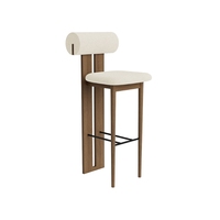 Tabouret de bar moderne haut de gamme en bois massif pour hôtels, restaurants, avec coussin moelleux, chaise haute de comptoir pour salon, atelier, centre commercial