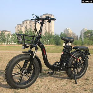 Bicicletta <span class=keywords><strong>Elettrica</strong></span> <span class=keywords><strong>Pieghevole</strong></span> AKEZ con Pneumatici Fat, Motore Centrale 48V 750W, Batteria Rimovibile 16Ah, Telaio Step-Through con Cestino Portaoggetti - Product Image 2