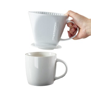 Cafetera de goteo con filtro de cerámica en forma de cono para 4-6 personas con jarra de vidrio, color blanco sólido. - Product Image 5