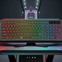 Clavier de jeu filaire Hotswap rétroéclairé 105 touches mécaniques avec interrupteurs Cherry Kailh Body Blue pour ordinateur de bureau CMK-2542