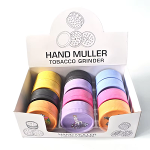 Manual Round Plastic <b>Herb</b> <b>Grinder</b> with Custom Printed Logo Multi Color Options Custom Sticker Brand for Accessories - Product Image 5