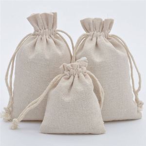 Sac en coton mousseline à cordon de serrage personnalisé avec logo imprimé 17*23cm, recyclable, pour bijoux, artisanat, emballage cadeau en vrac réutilisable pour - Product Image 4