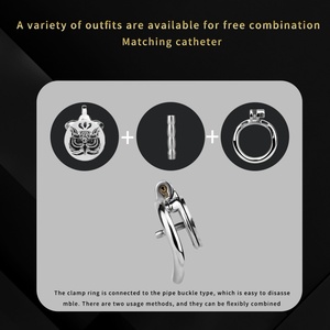 Candado de Castidad Metálico Plano Marca Owl, Restricción de Pene, Jaula de Castidad Masculina con Orificio para Orinar, Entrenamiento SM, Juguetes Sexuales al por Mayor - Product Image 2
