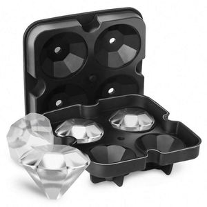 Moules à glaçons en silicone diamant écologiques sans BPA réutilisables avec couvercles, pour la fabrication de glaces - Product Image 1