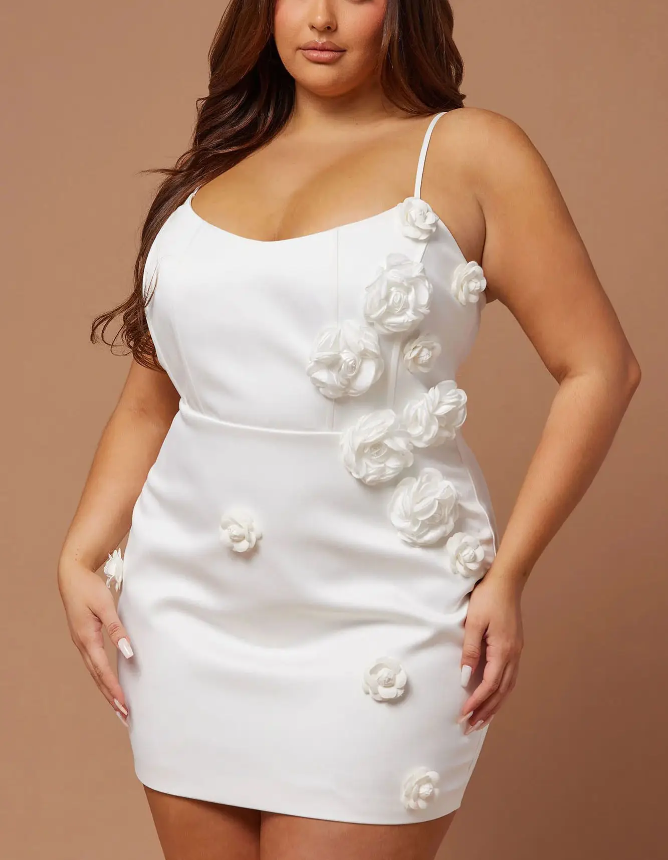 Short Mini Summer Dress for Fat Women Clothing Custom Logo High Quality 3D Flower Bodycon Plus Size Women Dresses