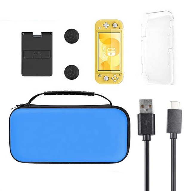 New Game Console Stand Charging Cable Button Cap Tempered Film Storage Bag Kit for Nintendo Switch Lite NS Accessories
