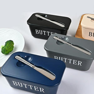 Boîte à beurre avec couvercle, récipient hermétique pour le stockage des aliments, pour beurre, condiments, couvercle transparent avec fenêtre, organisateur de cuisine pour gagner de la place - Product Image 2