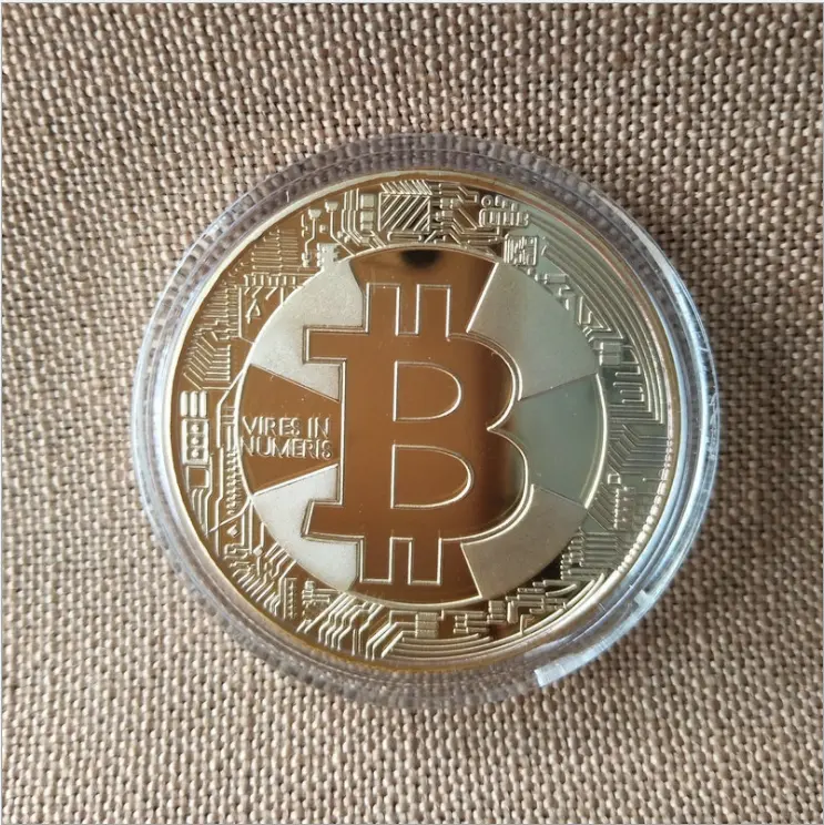 Super Thikness Souvenir Bitcoin Limited Edition Original Bitcoin Gedenk sammler BTC Coin Metal Gold Plated BitCoin