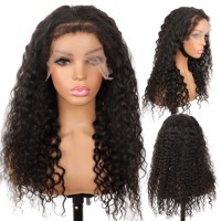 Pelucas OrientFashion 100% Cabello Humano, Cabello Camboyano Virgen con Frente de Encaje, Pelucas de Cabello Humano Sin Procesar para Mujeres Negras, Cabello con Ondas de Agua