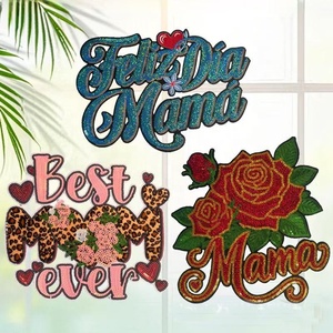 Vente en gros usine – Nouveauté 2026 : Patch brodé <span class=keywords><strong>MAMA</strong></span> à sequins, thermocollant, pour la Fête des Mères, idéal pour sweat-shirt - Product Image 2
