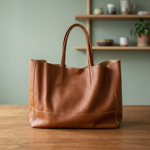 Sac à main pour femme en cuir véritable finition naturelle, antivol, imperméable, léger, capacité 3L+, avec bandoulière - Product Image 2