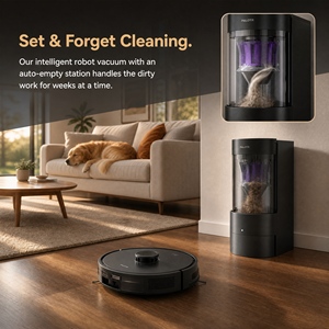 Robot Aspirador con Estación de Autovaciado, Navegación Lidar, Fuerte Succión para Pelo de Mascotas y Limpieza Profunda del Hogar - Product Image 4