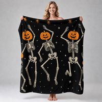 Couverture en flanelle à thème Halloween, ultra douce et de haute qualité, couverture en peluche pour les fêtes, impression personnalisée, jetés de canapé, couvertures de lit